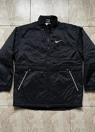 Куртка 90s vintage nike acg style black quilted jacket xl india swoosh logo rare y2k