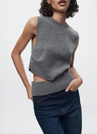 Топ з вовни та кашеміру zara (р.s)
