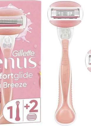 Станок для голiння 1шт comfortglide spa breeze з 2 змінними картриджами тм venus