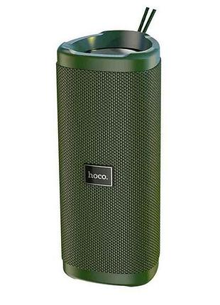 Портативна колонка hc4 5w/bt5.0/usb/aux/microsd/fm/1500mah/tws/ipx5 20х88х81см темно-зелена тм hoco