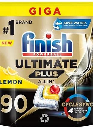 Finish ultimate plus all 1 капсули для посудомийної машини лимон 90 штук