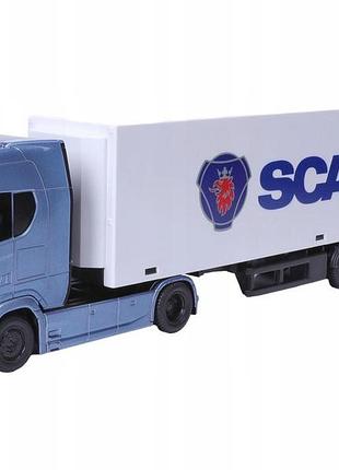 Вантажівка з причепом scania 770s 1:43 bburago 18-31468 синя