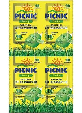 Пластины от комаров (10 шт) picnic family тм picnic