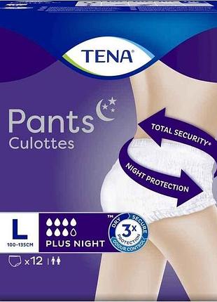 Подгузник-трусы д/дорос pants plus night l 12шт 7кап тм tena