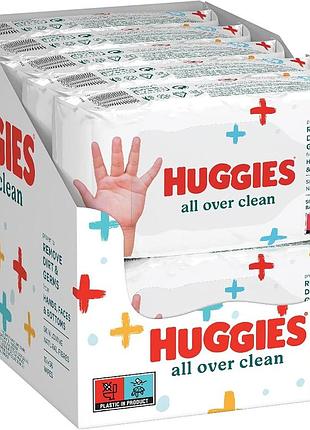 Huggies вологі серветки для немовлят all over clean для всього тіла ніжні та свіжі 10 x 56 шт. коробка на місяць