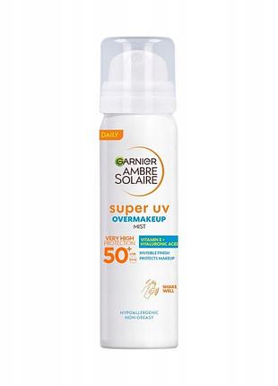 Набір з 2 штук спрей для обличчя garnier ambre solaire spf 50+ з гіалуроновою кислотою 75 мл