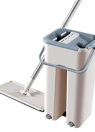 Швабра ледащо з відром supretto scratch cleaning mop зі складною ручкою і системою віджиму