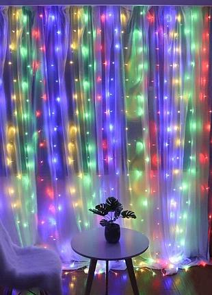 Гірлянда водоспад 3х3 м 400 led мульті