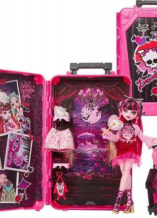 Лялька monster high дракулаура "страшні секрети: лякаві канікули" з валізкою
