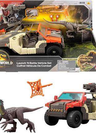 Mattel jurassic world: відродження набір «вистріли та бій» – іграшковий автомобіль 1 фігурка мартіна кребса 1 фігурка