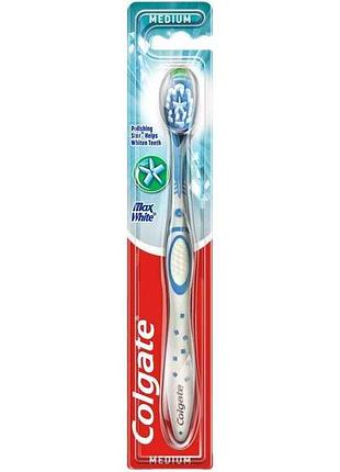 Зубна щітка 1шт max white відбілююча середньої жорсткості тм colgate