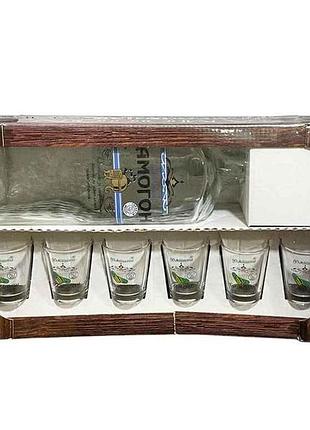 Набор для самогона (графин 1,5л 6 стопок) патриотический тм farglass