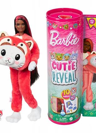 Barbie cutie reveal лялька в костюмі червоної панди котик-панда весняний костюм звіра