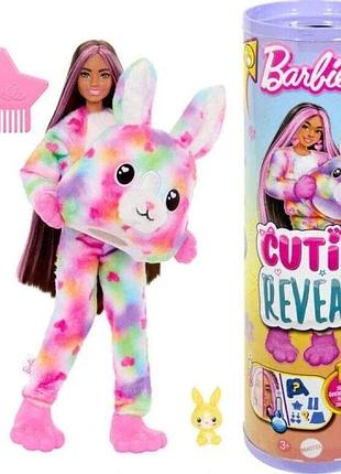 Barbie cutie reveal кольорові мрії лялька в костюмі тварини-кролика