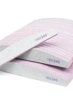 Пилка для нігтів "човник зебра" 180/240 100 шт