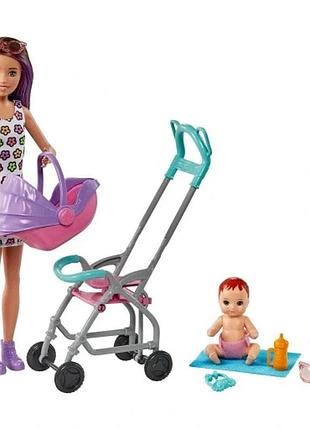 Barbie skipper няня з дитячим візком gxt34