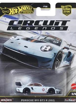 Hot wheels premium circuit legends porsche 911 gt3 r (992) jbk65