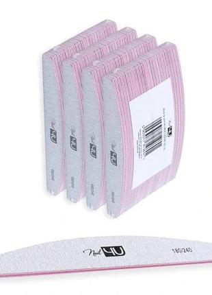 Набір 100 штук пилок naked basic човен 180/240 nail4u 100 штук