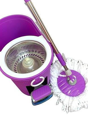 Турбо швабра та відро з віджимом набір для прибирання spin mop 360
