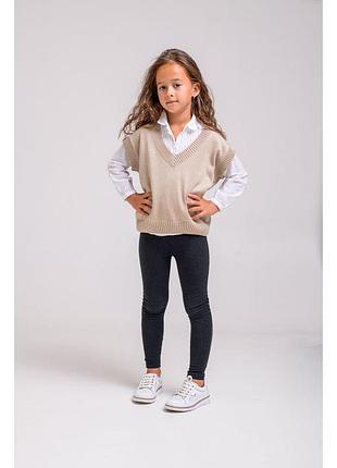 Жилетка бежевая однотон art knit