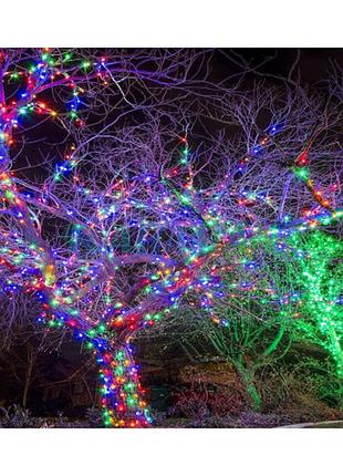Вулична гірлянда 800 led-діодів 50 метрів (мульти колір,зелений дріт) 800 lmulti