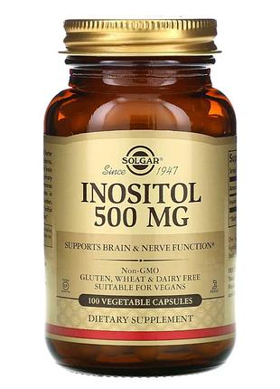 Витамины и минералы solgar inositol 500 mg, 100 вегакапсул