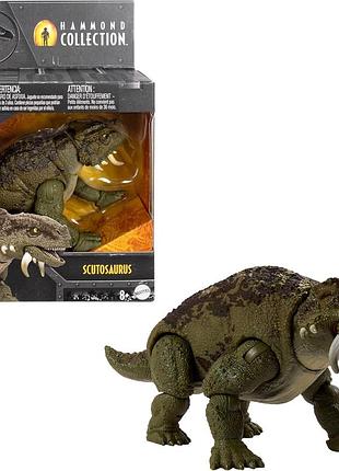 Mattel jurassic world колекція hammonda скутозавр фігурка динозавра преміум зі скляними очима та 14 рухомими точками іграшка для