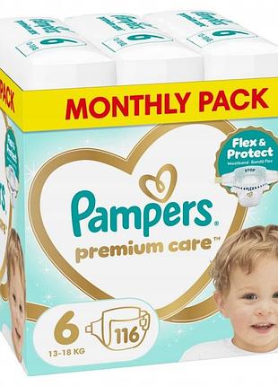 Підгузки pampers premium care розмір 6 116 шт 13-18 кг