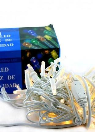 Вулична гірлянда xmas led 100l 3.3 w теплий білий 10 м