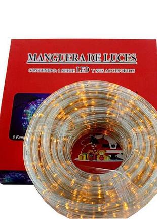 Уличная светодиодная гирлянда led xmas rope light 10 м теплый белый