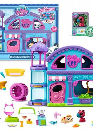Ігровий набір littlest pet shop великий будинок + 2 фігурки + аксесуари