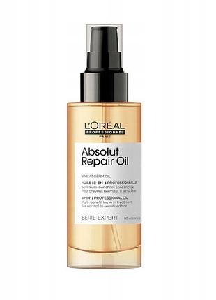 Олійка loreal absolut repair 90 мл 10в1 відновлююча для сильно пошкодженого волосся