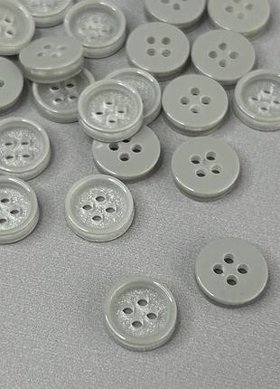 10 шт - пуговица сорочечная 11,25 мм (18l) на 4 прокола, матовая - серый