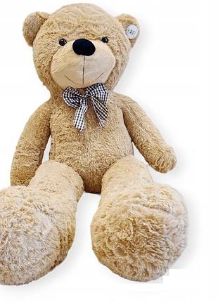 Маскот blubell kids ведмідь коричневий 160 см + великий величезний класичний плюшовий ведмідь 160см бежевий з бантом