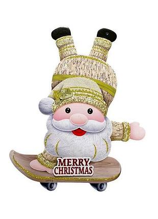 Декор-подвеска новогодняя 41*28см merry christmas-санта2 r90820 тм stenson