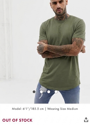 Футболка удлиненная river island longline fit хаки рxxl