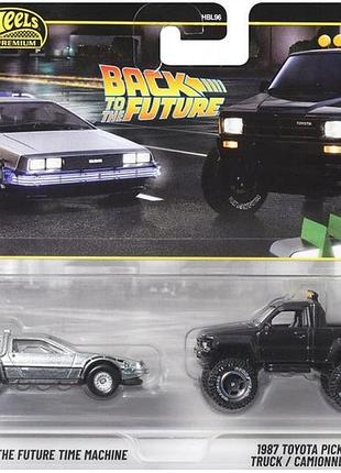 Hot wheels premium culture car 2-pack назад у майбутнє/1987 toyota pickup