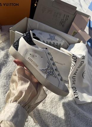 Golden goose superstar silver | шкіряні кеди зі сріблястою зіркою | 36–41