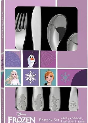 P:os 35805 набір столових приборів для дівчаток frozen the ice queen 4 предмети зі сталі ніж виделка ложка десертна ложка