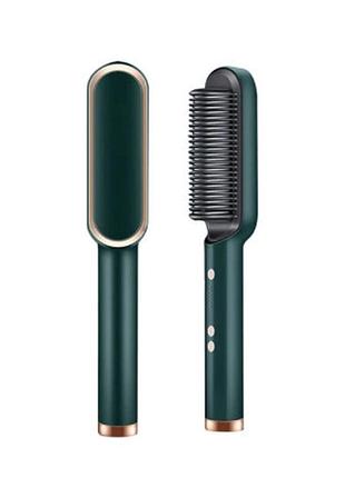 Расческа-выпрямитель hair straightener hqt-908/909 зеленая