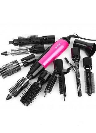 Воздушный стайлер для волос 10 в 1 gemei gm -4835 professional hot air styler фен-щетка для волос