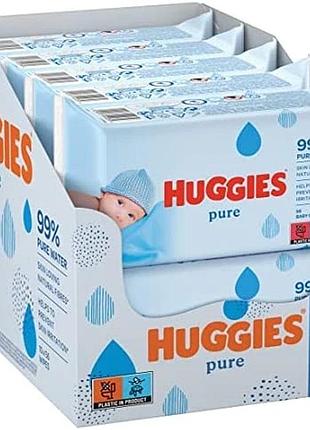 Набір з 2 упак. вологі серветки huggies pure jumbo pack 10 x 72 шт.