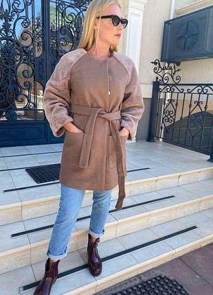 Пальто женское арт.8238 беж р.l тм maribel