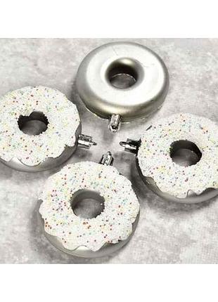 Набір ялинкових прикрас 8см срібло 4шт/наб donut m47965 тм stenson