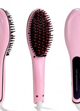 Расческа-выпрямитель fast hair straightener hqt-906c розовая