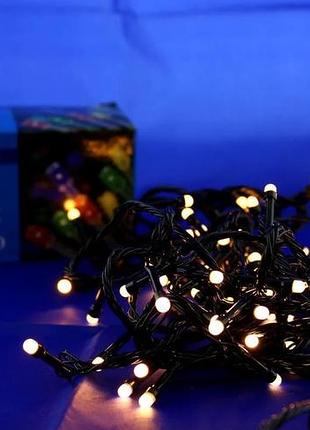 Светодиодная гирлянда xmas led 100 ww-4 тёплый белый