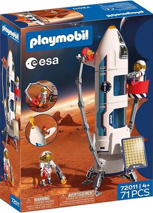 Playmobil space esa марс дослідницька ракета з пусковою платформою та 2 астронавтами набір для дітей від 4 років 72011