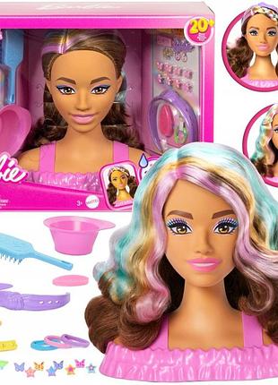 Лялька barbie голова для зачісок коричневе волосся color reveal