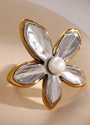 Кільце нержавіюча сталь stainless steel масивне квітка
