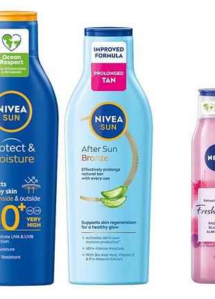 Бальзам для засмаги nivea sun зволожуючий spf50+ водостійкий + заспокійливий після засмаги + подарунок